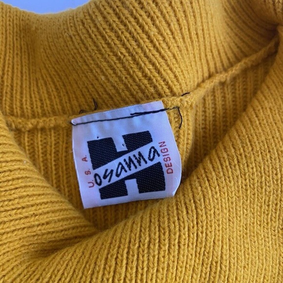 Vintage Sweater Yellow Black Color Block Size Medium - Picture 7 of 11